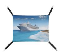 BVKWNTSA Suitable for All Seasons! Canvas Seaside Cruise Ship Printed Pet Hammock, Hanging Cat And Dog Bed, Breathable And Comfortable Essential