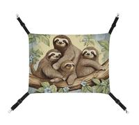 BVKWNTSA Suitable for All Seasons! Canvas Sloth Family Printed Pet Hammock, Hanging Cat And Dog Bed, Breathable And Comfortable Essential