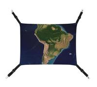 BVKWNTSA Suitable for All Seasons! Canvas South America Satellite Image Printed Pet Hammock, Hanging Cat And Dog Bed, Breathable And Comfortable Essential