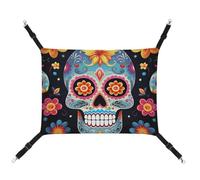 BVKWNTSA Suitable for All Seasons! Canvas Sugar Skulls Printed Pet Hammock, Hanging Cat And Dog Bed, Breathable And Comfortable Essential