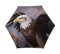 BVKWNTSA Sunscreen 5-fold Portable Parasol, Bald Eagle Printed Umbrella Is Small And Portable, Suitable for Summer Sun Protection, Rainy Day Travel, Travel, Etc.