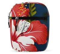 BVKWNTSA Waterproof Utility Crossbody Backpack, Hawaii Flower Printed Mini Sling Bag for Men Women,Chest Bag for Hiking Travel Sports Running