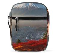 BVKWNTSA Waterproof Utility Crossbody Backpack, Japan Mount Fuji Landscape Printed Mini Sling Bag for Men Women,Chest Bag for Hiking Travel Sports Running