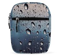 BVKWNTSA Waterproof Utility Crossbody Backpack, Rain Drops on Glass Printed Mini Sling Bag for Men Women,Chest Bag for Hiking Travel Sports Running