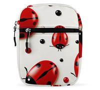 BVKWNTSA Waterproof Utility Crossbody Backpack, Red Ladybug Printed Mini Sling Bag for Men Women,Chest Bag for Hiking Travel Sports Running