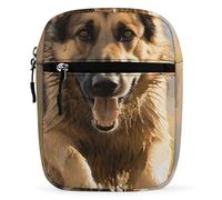 BVKWNTSA Waterproof Utility Crossbody Backpack, Running German Shepherd Dog Printed Mini Sling Bag for Men Women,Chest Bag for Hiking Travel Sports Running