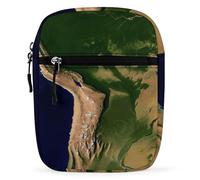 BVKWNTSA Waterproof Utility Crossbody Backpack, South America Satellite Image Printed Mini Sling Bag for Men Women,Chest Bag for Hiking Travel Sports Running