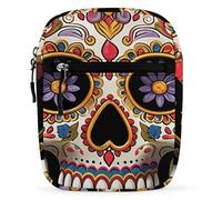 BVKWNTSA Waterproof Utility Crossbody Backpack, Sugar Skulls1 Printed Mini Sling Bag for Men Women,Chest Bag for Hiking Travel Sports Running