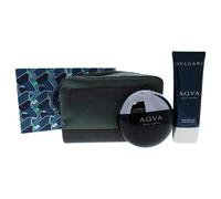 BVLGARI AQVA by BVLGARI 3 PIECE GIFT SET - 3.4 OZ EAU DE TOILETTE SPRAY 3.4 OZ AFTER SHAVE BALM POUCH MEN