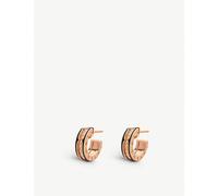 Bvlgari Bvlgari B.Zero1 18ct Rose-Gold and Ceramic Hoop Earrings Rose Gold;Ceramic 1 Size
