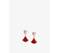 Bvlgari Bvlgari Divas Dream 18ct Rose-Gold, 0.07ct Brilliant-Cut Diamond and Carnelian Earrings Rose Gold 1 Size