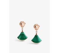 Bvlgari Bvlgari Divas' Dream 18ct Rose-Gold, 0.07ct Diamond and Malachite Earrings Rose Gold 1 Size