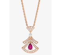 Bvlgari Bvlgari Divas' Dream 18ct Rose-Gold, 0.46ct Brilliant-Cut Diamond and Rubellite Pendant Necklace Rose Gold 1 Size