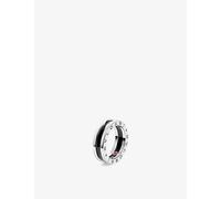 Bvlgari Bvlgari Save The Children One-Band Sterling-Silver and Black Ceramic Ring Silver 61mm