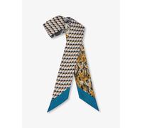 Bvlgari Womens Black Heritage Mythology Mini Shelley Graphic-print Silk-twill Scarf 1 Size