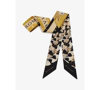 Bvlgari Womens Bvlgari Divas' Dream Peacock Lux Crystal-Embellished Silk-Twill Shelley Scarf Black 1 Size