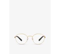 Bvlgari Womens Gold Bv1119 Round-frame Metal Glasses 52mm