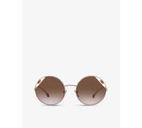 Bvlgari Womens Gold Bv6159 54 Serpenti Round-frame Metal Sunglasses