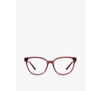 Bvlgari Womens Red Bv4219 Round-frame Branded-arm Acetate Optical Glasses