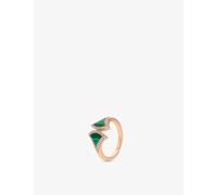 Bvlgari Womens Rose Gold Divas' Dream 18ct Malachite, and 0.17ct Round Brilliant-cut Diamond Ring 50mm