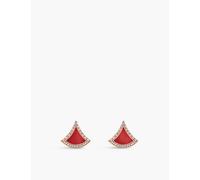 Bvlgari Womens Rose Gold Divas’ Dream 18ct Rose-gold, 0.10ct Diamond and Carnelian Earrings 1 Size