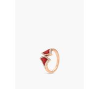 Bvlgari Womens Rose Gold Divas' Dream 18ct Rose-gold, Carnelian and 0.17ct Round Brilliant-cut Diamond Ring 57mm