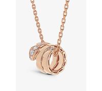 Bvlgari Womens Rose Gold Serpenti Viper 18ct Rose-gold and 0.13ct Round-cut Diamond Pendant Necklace 1 Size