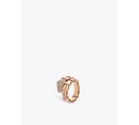 Bvlgari Womens Rose Gold Serpenti Viper 18ct Rose-gold and 0.53ct Brilliant-cut Diamond Ring M