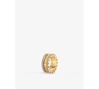 Bvlgari Womens Yellow Gold B.zero1 Two-band 18ct Yellow-gold and 0.51ct Round-cut Diamond Band Ring 52mm