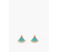 Bvlgari Womens Yellow Gold Divas' Dream 18ct Yellow-gold, 0.10ct Diamond and Turquoise earrings 1 Size