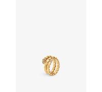 Bvlgari Womens Yellow Gold Serpenti Viper 18ct Yellow-gold and 0.1ct Round-cut Diamond Ring M
