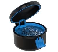 BVN Leak-Proof Denture Bath Cup with Strainer Basket, 2-Layer Denture Soaking Container for Travel & Home, Portable Retainer Cleaning Case for Aligners, Mouth Guards & False Teeth