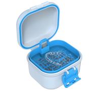 BVN Leak-Proof Denture Bath & Soaking Container, Portable Denture Case with Drainage Basket, BPA-Free Retainer Box for Orthodontic Care, Travel-Friendly Storage for All Dental Appliances
