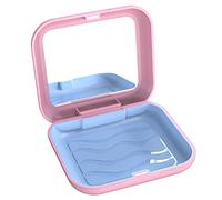 BVN Retainer Case with Mirror,Square Retainer Box, Orthodontic Denture Box,Dental Case for Aligner,Mouth Guard Case,Pink