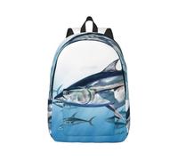 BVNMT Canvas Backpack Large Capacity Lightweight Laptop Backpack Bluefin Tuna Thunnus Travel Work Rucksack Hiking Daypack
