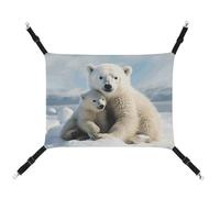 BVNMT Cute Polar Bear Printed Canvas Pet Hammock - Breathable & Foldable for Cats, Dogs & Small Pets - Ideal for Home, Travel & Pet Hospital - 16.9 X 13 X 7.9in