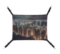 BVNMT Hong Kong Printed Canvas Pet Hammock - Breathable & Foldable for Cats, Dogs & Small Pets - Ideal for Home, Travel & Pet Hospital - 16.9 X 13 X 7.9in
