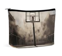 BVNMT Makeup Bag Portable Cosmetic Bag Large Capacity Travel Makeup Bag Storage Bag Amazing Basketball Court Printed Toiletry Bag Suitable for Women And Girls, Amazing Basketball Court, One Size