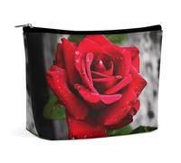 BVNMT Makeup Bag Portable Cosmetic Bag Large Capacity Travel Makeup Bag Storage Bag Animal Red Panda Printed Toiletry Bag Suitable for Women And Girls, Blooms Red Rose, One Size