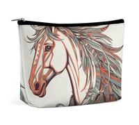 BVNMT Makeup Bag Portable Cosmetic Bag Large Capacity Travel Makeup Bag Storage Bag Cheetah Printed Toiletry Bag Suitable for Women And Girls, Cupid Arrow Love Horse, One Size