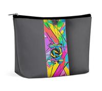BVNMT Makeup Bag Portable Cosmetic Bag Large Capacity Travel Makeup Bag Storage Bag Color Map Aircraft Printed Toiletry Bag Suitable for Women And Girls, Colorful Skateboarding Poster, One Size