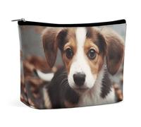 BVNMT Makeup Bag Portable Cosmetic Bag Large Capacity Travel Makeup Bag Storage Bag Cupcake Printed Toiletry Bag Suitable for Women And Girls, Cute dog, One Size