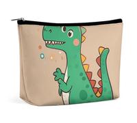 BVNMT Makeup Bag Portable Cosmetic Bag Large Capacity Travel Makeup Bag Storage Bag Cute Bear Printed Toiletry Bag Suitable for Women And Girls, Cute Cartoon Dinosaur, One Size