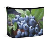 BVNMT Makeup Bag Portable Cosmetic Bag Large Capacity Travel Makeup Bag Storage Bag Cute Polar Bear Printed Toiletry Bag Suitable for Women And Girls, Delicious blueberries, One Size