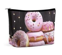 BVNMT Makeup Bag Portable Cosmetic Bag Large Capacity Travel Makeup Bag Storage Bag Cute Polar Bear Printed Toiletry Bag Suitable for Women And Girls, Donut Cake, One Size