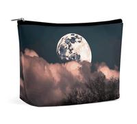 BVNMT Makeup Bag Portable Cosmetic Bag Large Capacity Travel Makeup Bag Storage Bag Donuts Printed Toiletry Bag Suitable for Women And Girls, Full moon, One Size