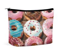 BVNMT Makeup Bag Portable Cosmetic Bag Large Capacity Travel Makeup Bag Storage Bag Donuts Printed Toiletry Bag Suitable for Women And Girls, Donuts, One Size