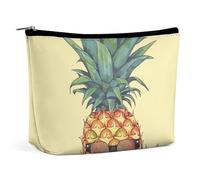 BVNMT Makeup Bag Portable Cosmetic Bag Large Capacity Travel Makeup Bag Storage Bag Evil Eye Printed Toiletry Bag Suitable for Women And Girls, Funny Pineapple, One Size
