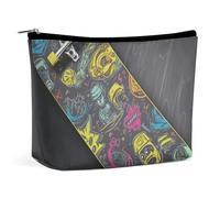 BVNMT Makeup Bag Portable Cosmetic Bag Large Capacity Travel Makeup Bag Storage Bag Funny for Kangaroo Zoo Printed Toiletry Bag Suitable for Women And Girls, Graffiti Skateboard, One Size