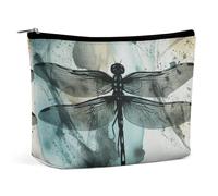 BVNMT Makeup Bag Portable Cosmetic Bag Large Capacity Travel Makeup Bag Storage Bag Green Lizard Printed Toiletry Bag Suitable for Women And Girls, Ink Dragonfly, One Size